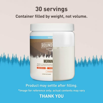 ROUNDHOUSE PROVISION Morning Kick Greens, Strawberry Lemonade, 30 Servings | Greens Superfood Powder for Gut Health, Sugar Free, Caffeine Free, Ashwagandha, Collagen Peptides, Probiotics, Chuck Norris